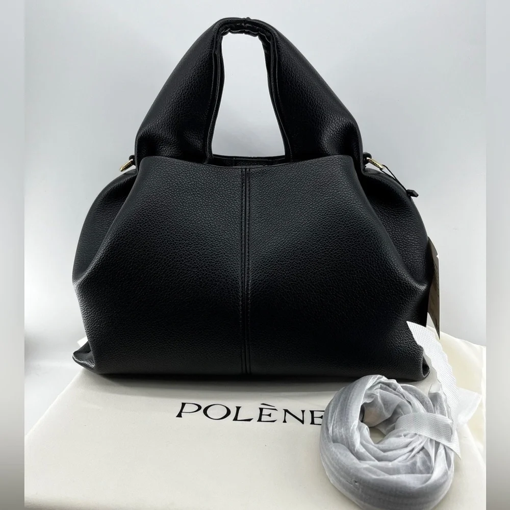 Polène Paris Numéro Neuf Leather Hobo Bag, Black